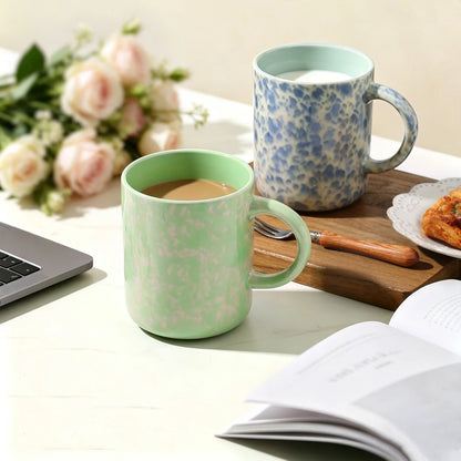 17Oz Coffee Mugs Set of 4, Multicolor Splash Glaze Ceramic Cups , Microwave & Dishwasher Safe for Home Office Gift