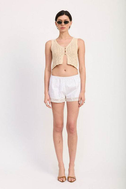 Effortlessly Stylish Chic Crochet Button-Down Vest Top