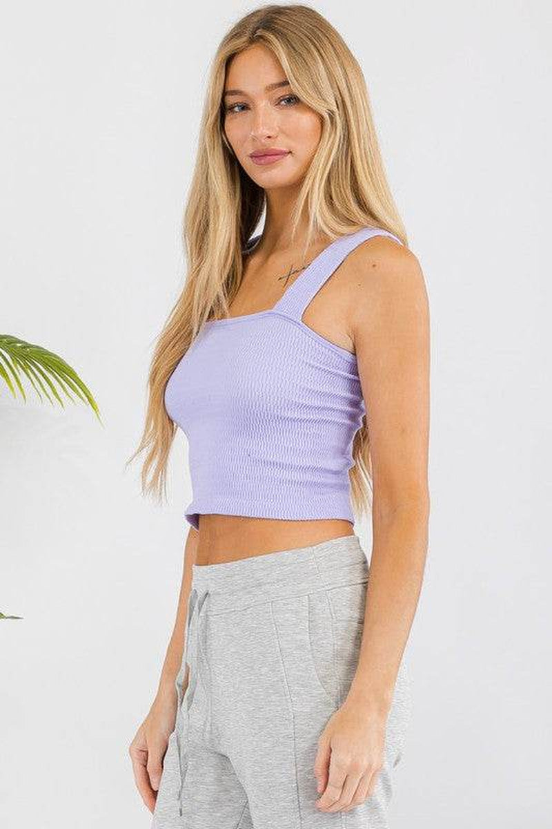 Elevate Your Style with Our Seamless Textured Crop Tank