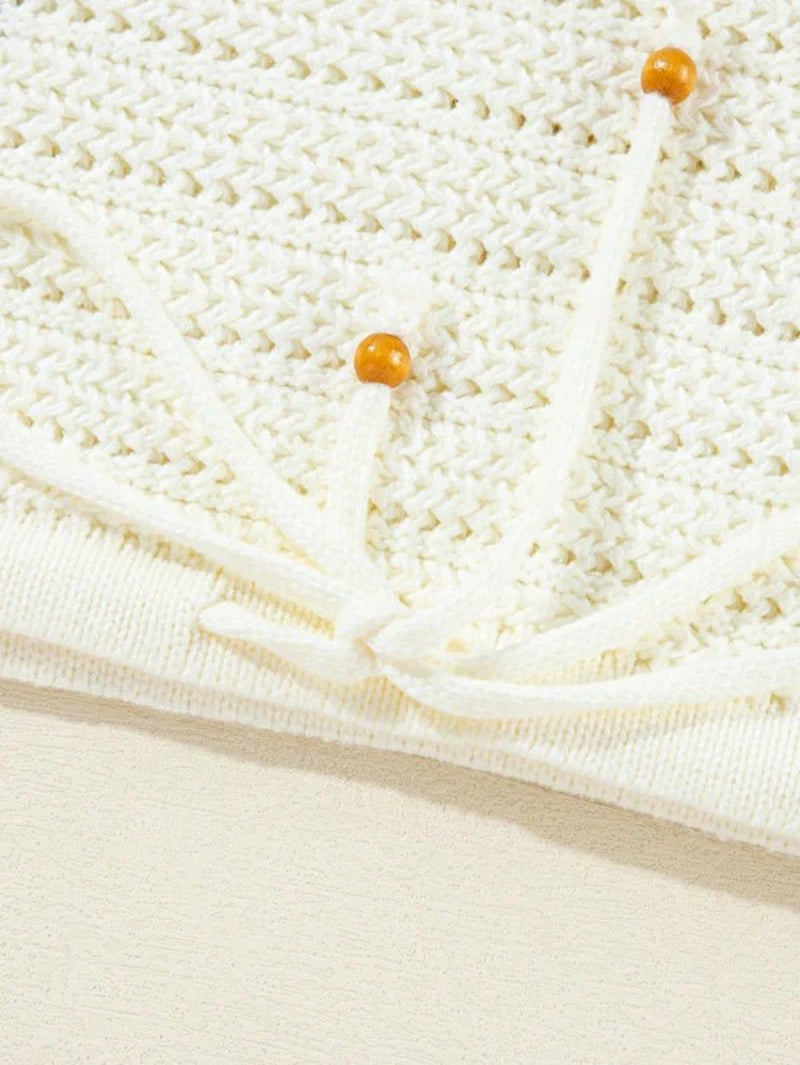 Cotton Eyelet Boho Floral Knit Sweater