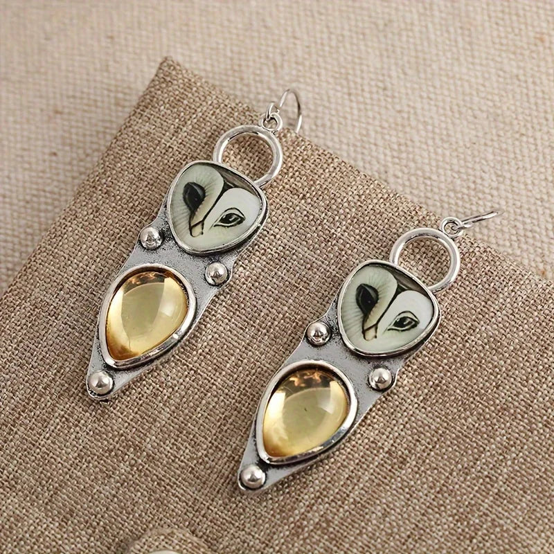 Boho Owl Drop Earrings - Hypoallergenic Comfort & Lightweight Design