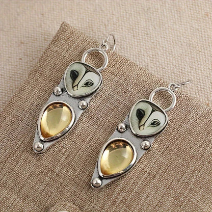 Boho Owl Drop Earrings - Hypoallergenic Comfort & Lightweight Design