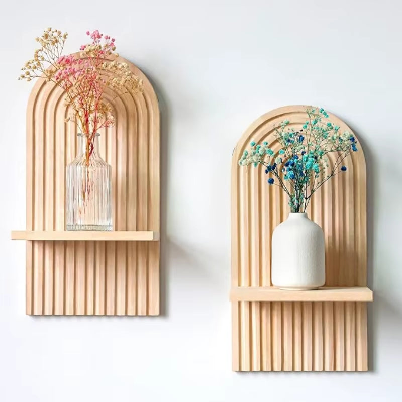 Boho Wooden Shelves for Wall Decorative Book Floating Wall Shelf for Living Room Bathroom Bedroom Classroom Office Nursery Home