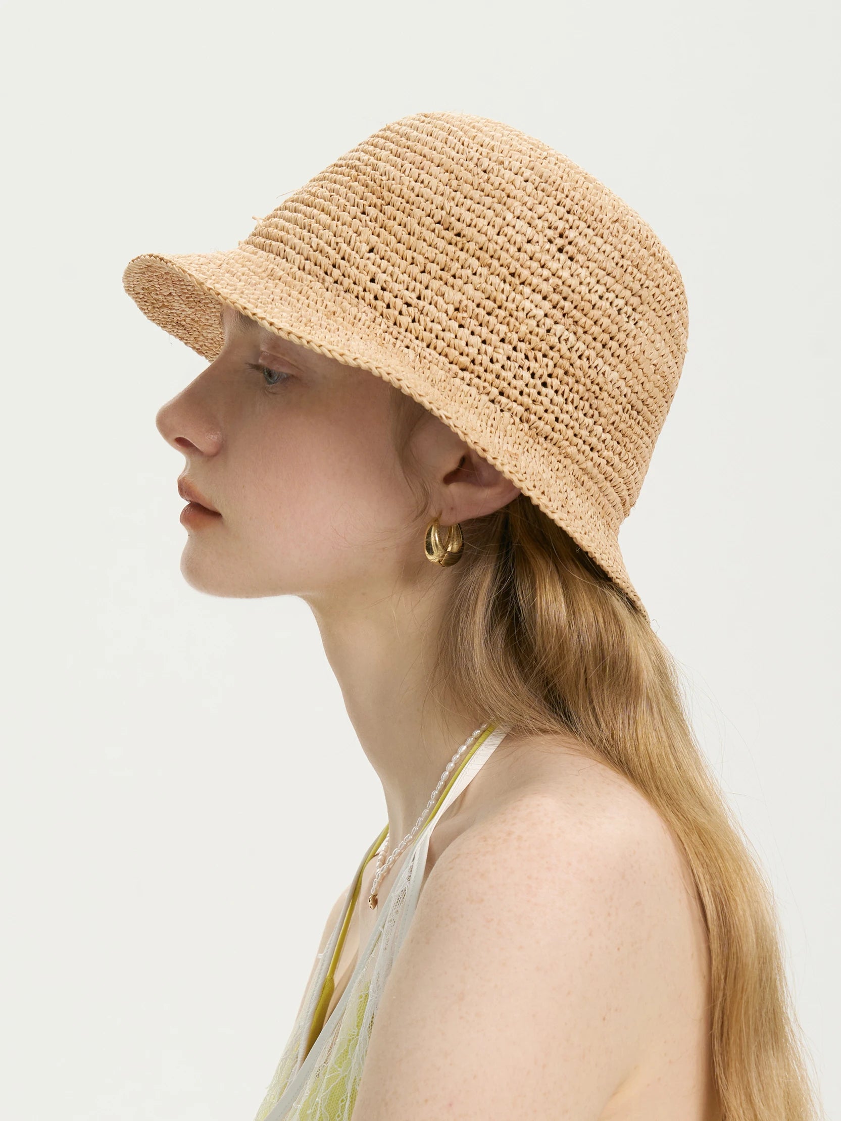 Summer High Quality Natural Raffia Straw Hat for Women Beach Hat Casual Simple Flat Top Short Brim Hand Hook Sun Hat