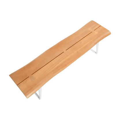 Koltynn Live Edge Wood Bench with Metal Frame