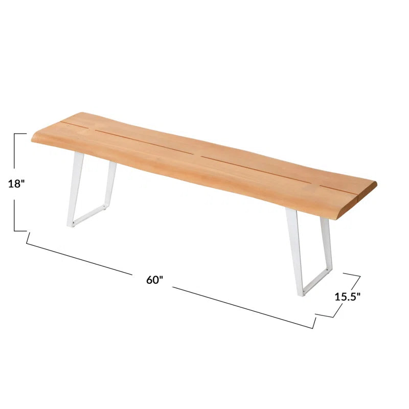 Koltynn Live Edge Wood Bench with Metal Frame