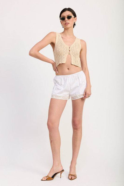 Effortlessly Stylish Chic Crochet Button-Down Vest Top