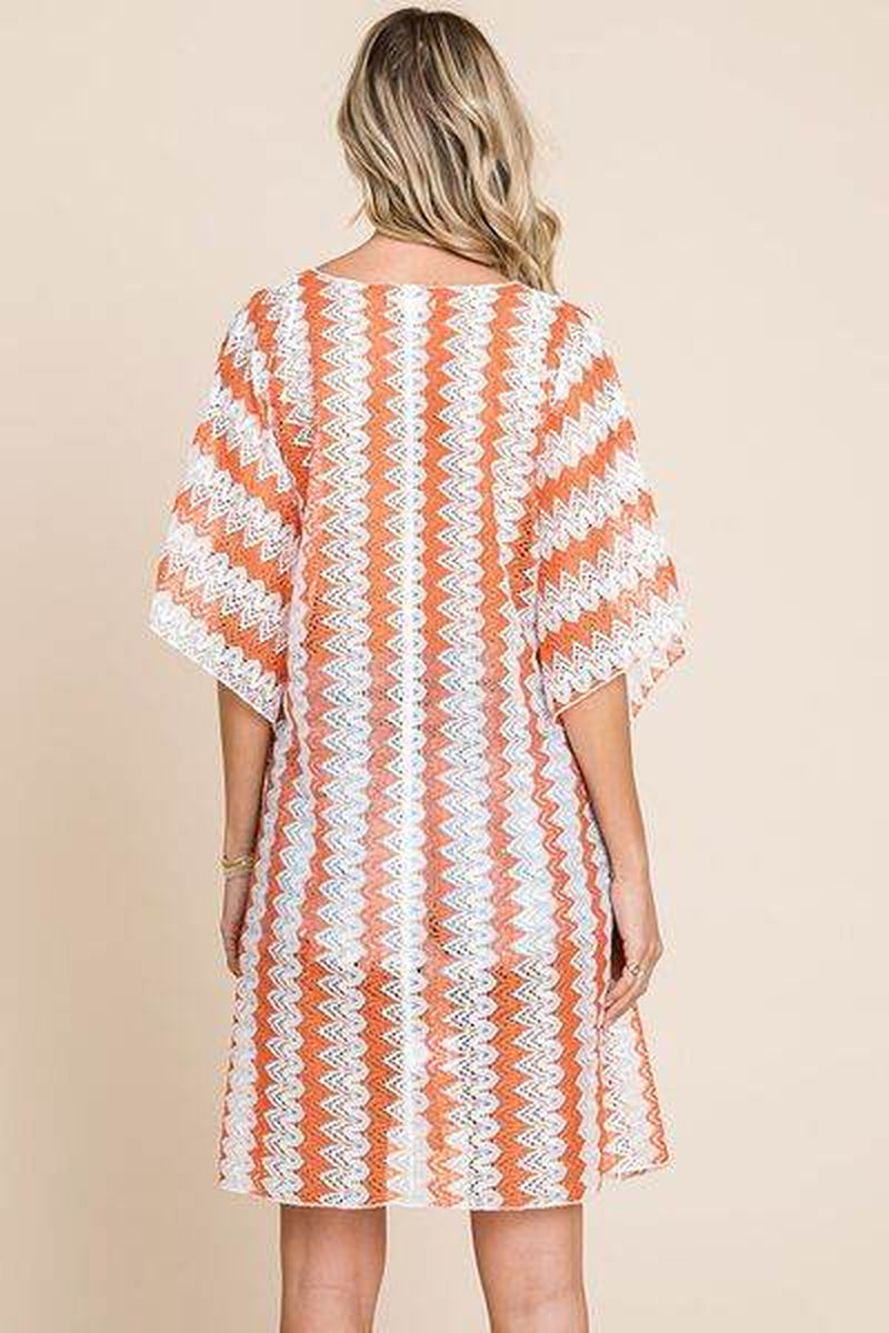 Chic Cotton Bleu Multi Crochet Lace Cover-Up by Nu Label