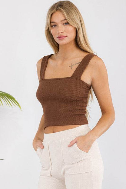 Elevate Your Style with Our Seamless Textured Crop Tank