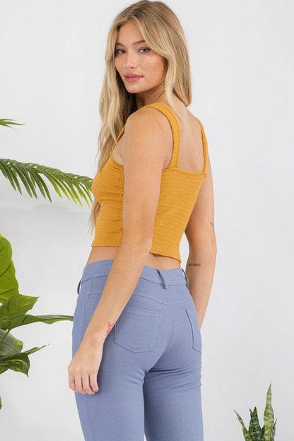 Elevate Your Style with Our Seamless Textured Crop Tank