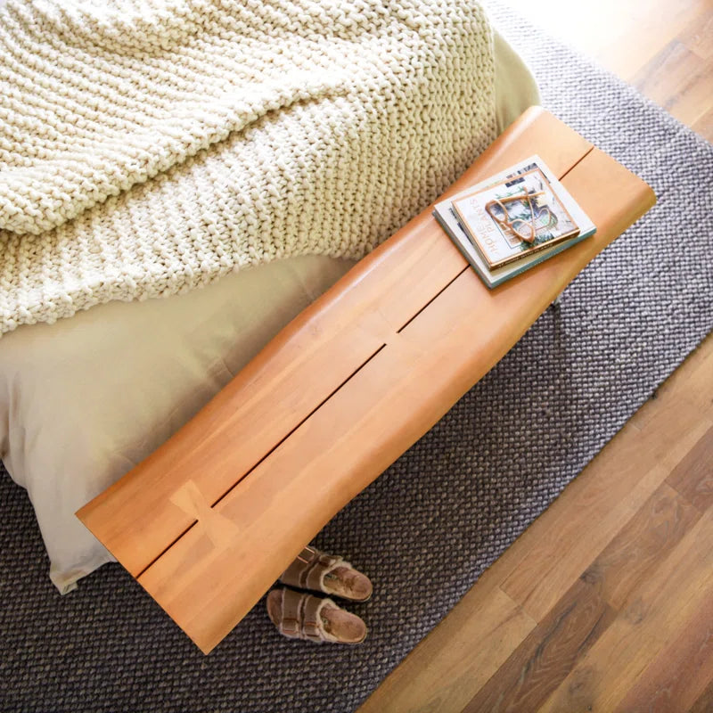 Koltynn Live Edge Wood Bench with Metal Frame