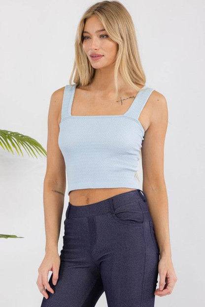 Elevate Your Style with Our Seamless Textured Crop Tank