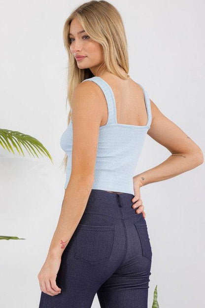 Elevate Your Style with Our Seamless Textured Crop Tank