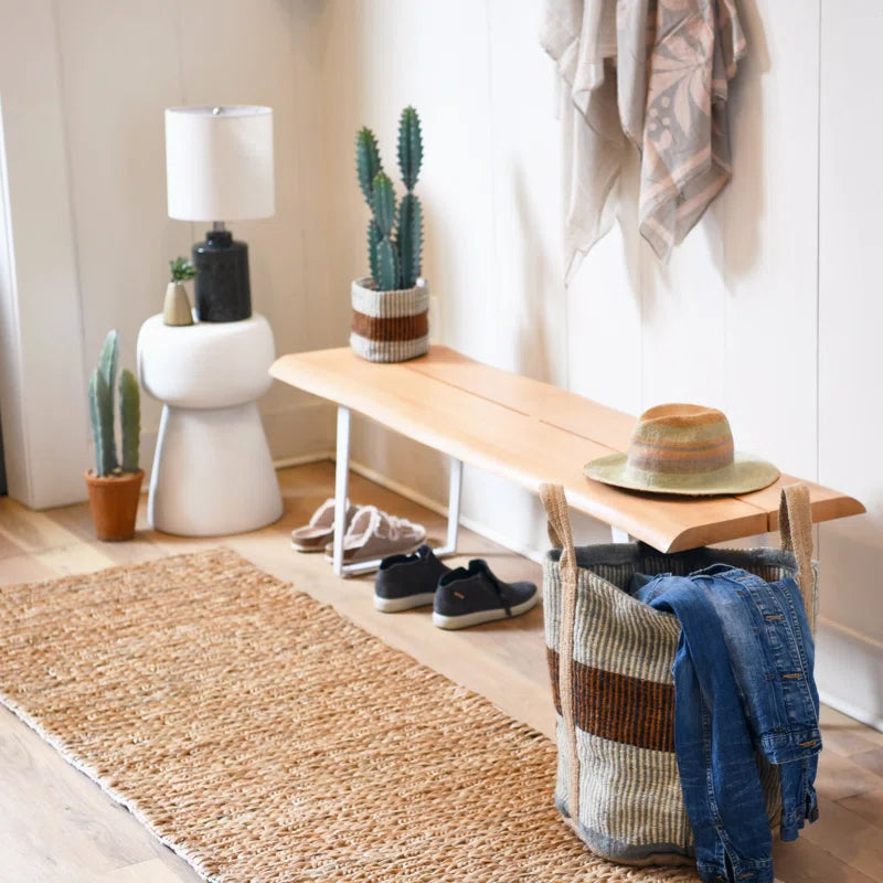 Koltynn Live Edge Wood Bench with Metal Frame