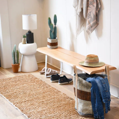 Koltynn Live Edge Wood Bench with Metal Frame