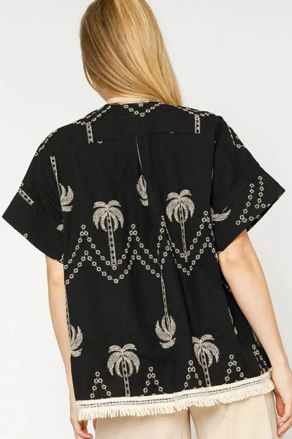 Chic Umgee Open Front Embroidered Fringe Kimono for Effortless Style
