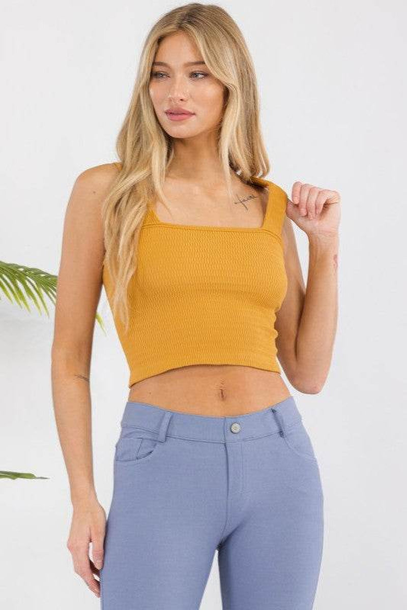 Elevate Your Style with Our Seamless Textured Crop Tank